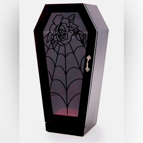 Gothic Black Coffin Jewelry Box - Picture 4 of 8
